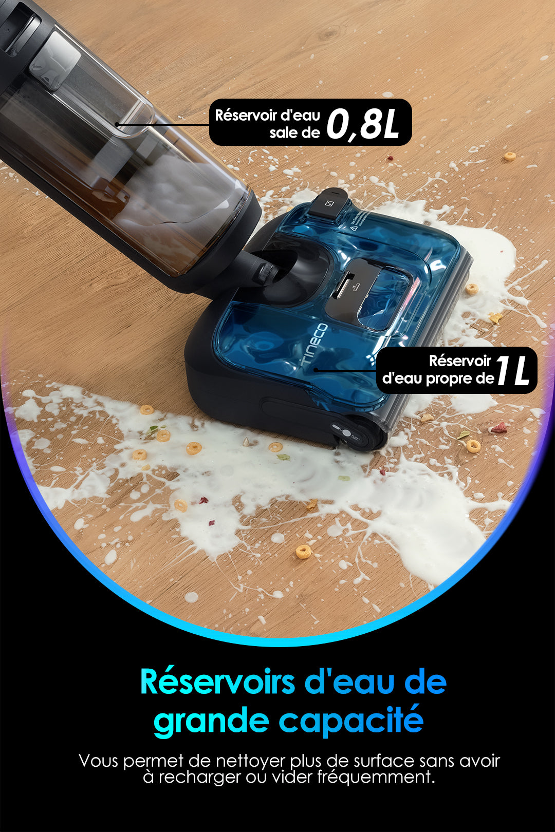 Tineco Floor ONE S7 Stretch Ultra Aspirateur Sec et Humide Sans Fil, Aspirateur Laveur, aspirateur laveur sans fil, aspirateur lavant, aspirateur sans fil,aspirateur balai