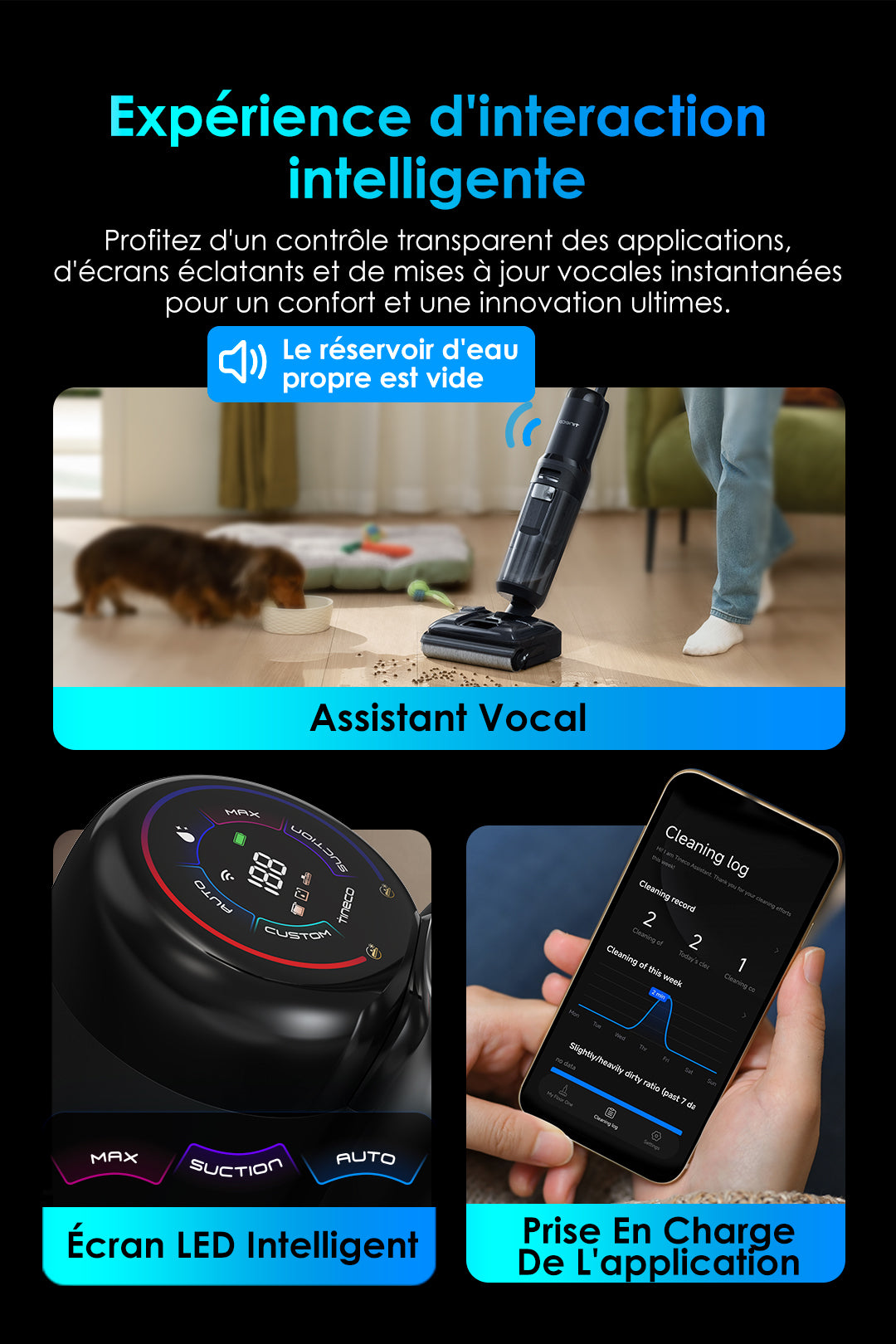 Tineco Floor ONE S7 Stretch Ultra Aspirateur Sec et Humide Sans Fil, Aspirateur Laveur, aspirateur laveur sans fil, aspirateur lavant, aspirateur sans fil,aspirateur balai