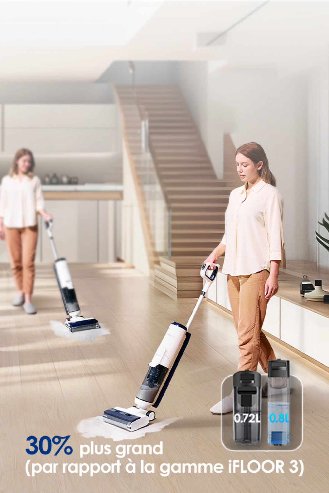 Tineco iFLOOR 5 Nettoyeur de Sol, aspirateur laveur, aspirateur laveur sans fil, aspirateur lavant, aspirateur sans fil,aspirateur balai