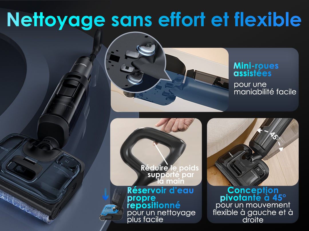 Tineco Floor ONE S7 Stretch Ultra Aspirateur Sec et Humide Sans Fil, Aspirateur Laveur, aspirateur laveur sans fil, aspirateur lavant, aspirateur sans fil,aspirateur balai