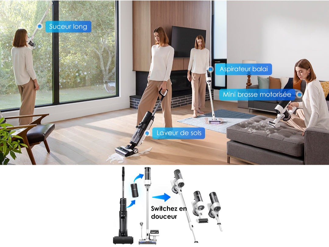 Tineco FLOOR ONE SWITCH S7 Laveur Intelligent Multi Fonctions, Aspirateur Laveur, aspirateur laveur sans fil, aspirateur lavant, aspirateur sans fil,aspirateur balai