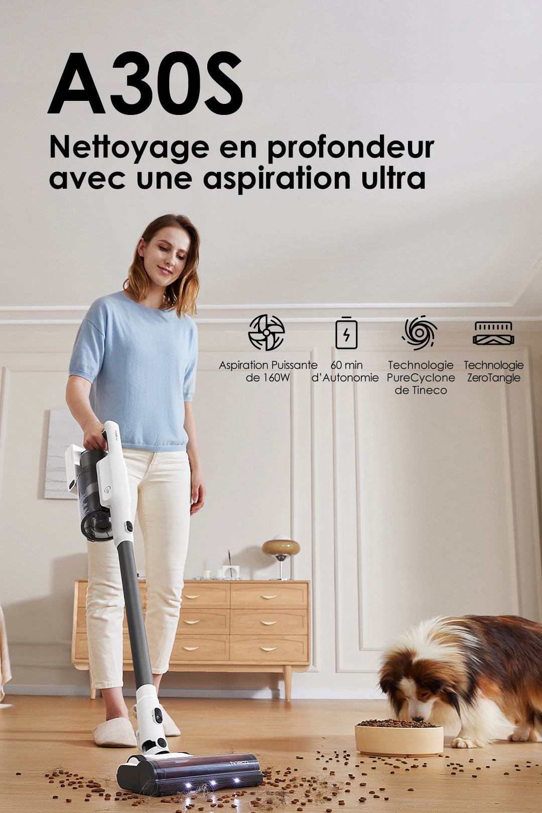 Tineco A30S Aspirateur Balai Sans Fil, aspirateur laveur, aspirateur laveur sans fil, aspirateur lavant, aspirateur sans fil,aspirateur balai