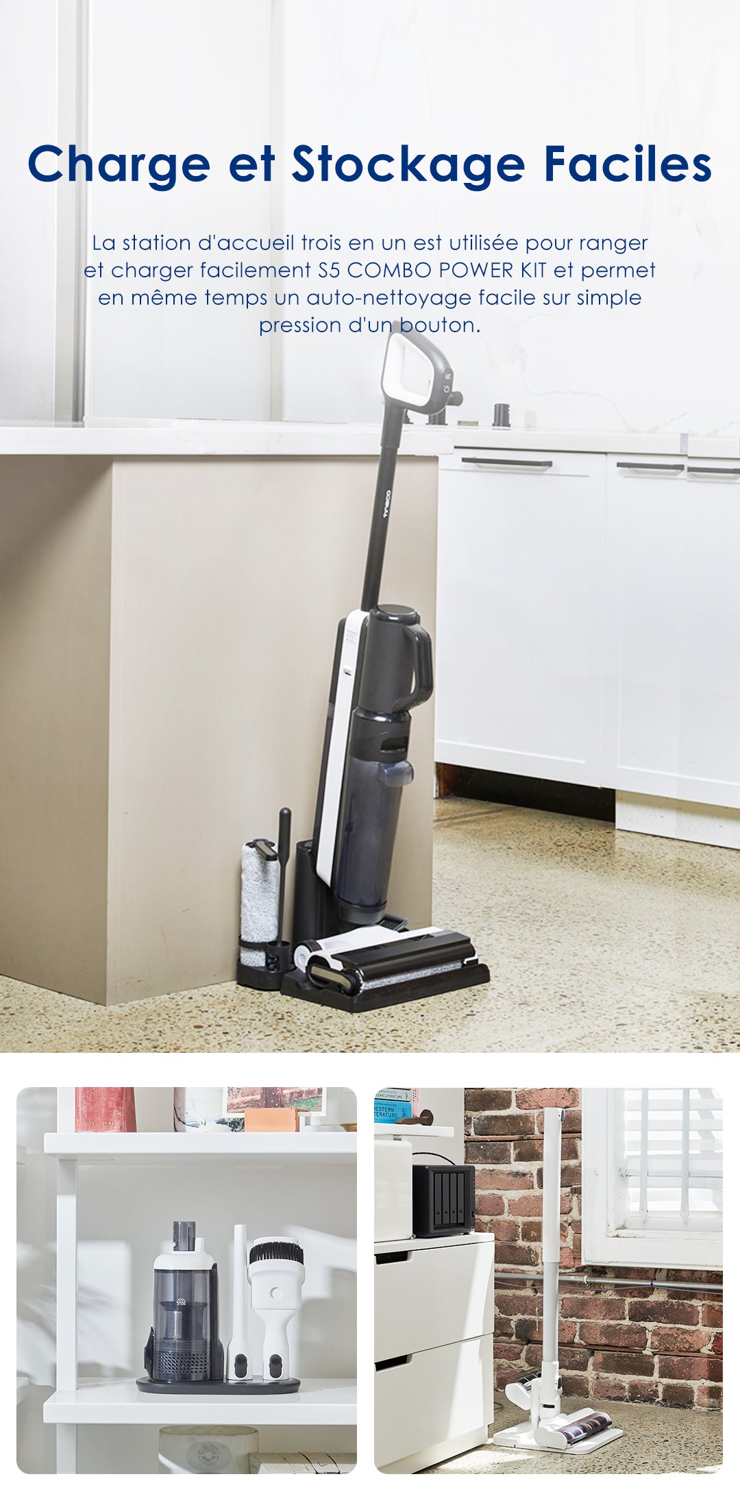 Tineco FLOOR ONE S5 COMBO POWER KIT aspirateur intelligent sec et humide, aspirateur laveur sans fil, aspirateur lavant, aspirateur sans fil,aspirateur balai