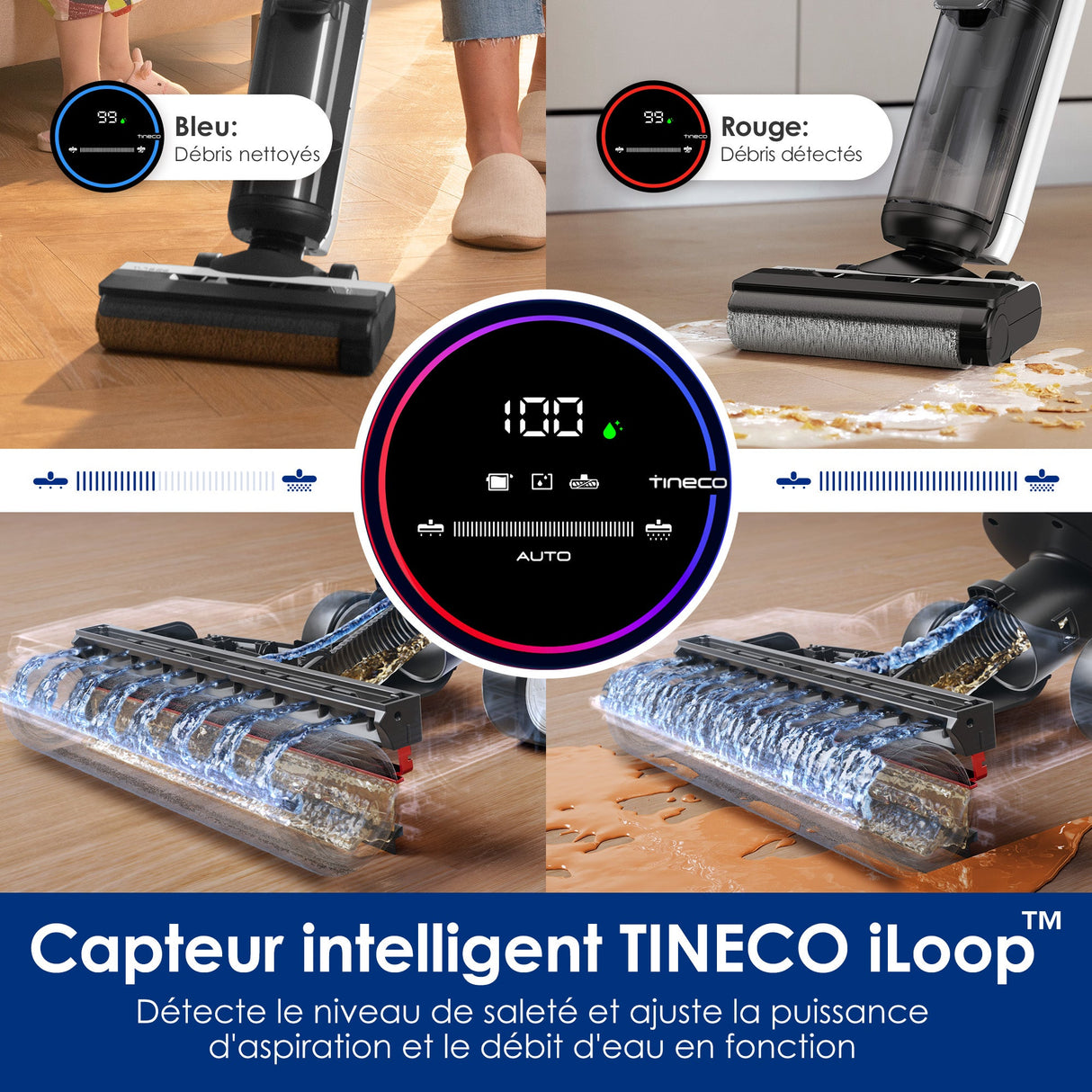 Tineco Floor One S5 Intelligent Aspirateur Eau et Poussière sans Fil, aspirateur laveur sans fil, aspirateur lavant, aspirateur sans fil,aspirateur balai