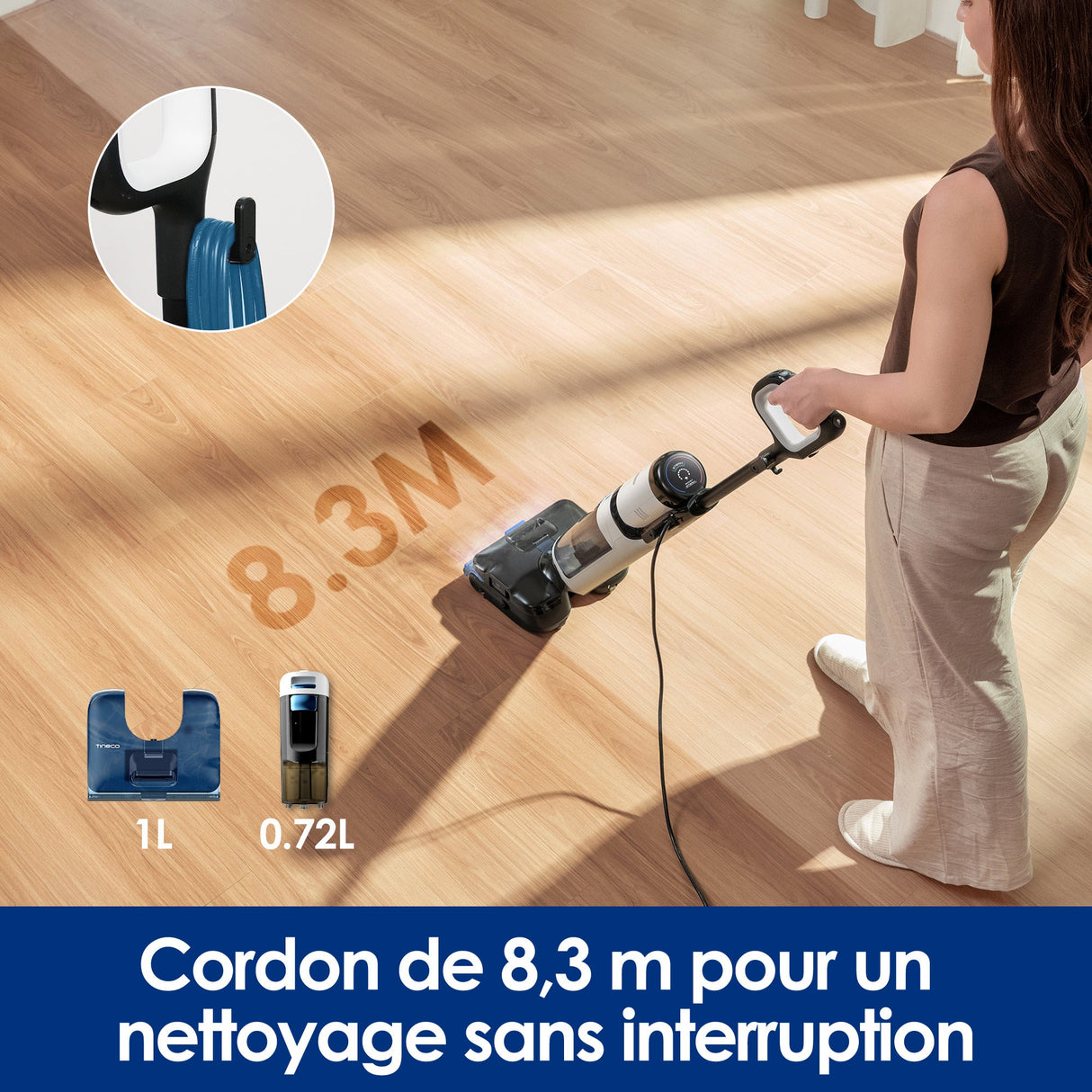 Tineco FLOOR ONE S6 Stretch Steam Aspirateur-laveur avec fil humide et sec tout-en-un, aspirateur, aspirateur laveur, aspirateur balai, meilleur aspirateur laveur, aspirateur eau et poussière, tineco s7 pro, tineco s5