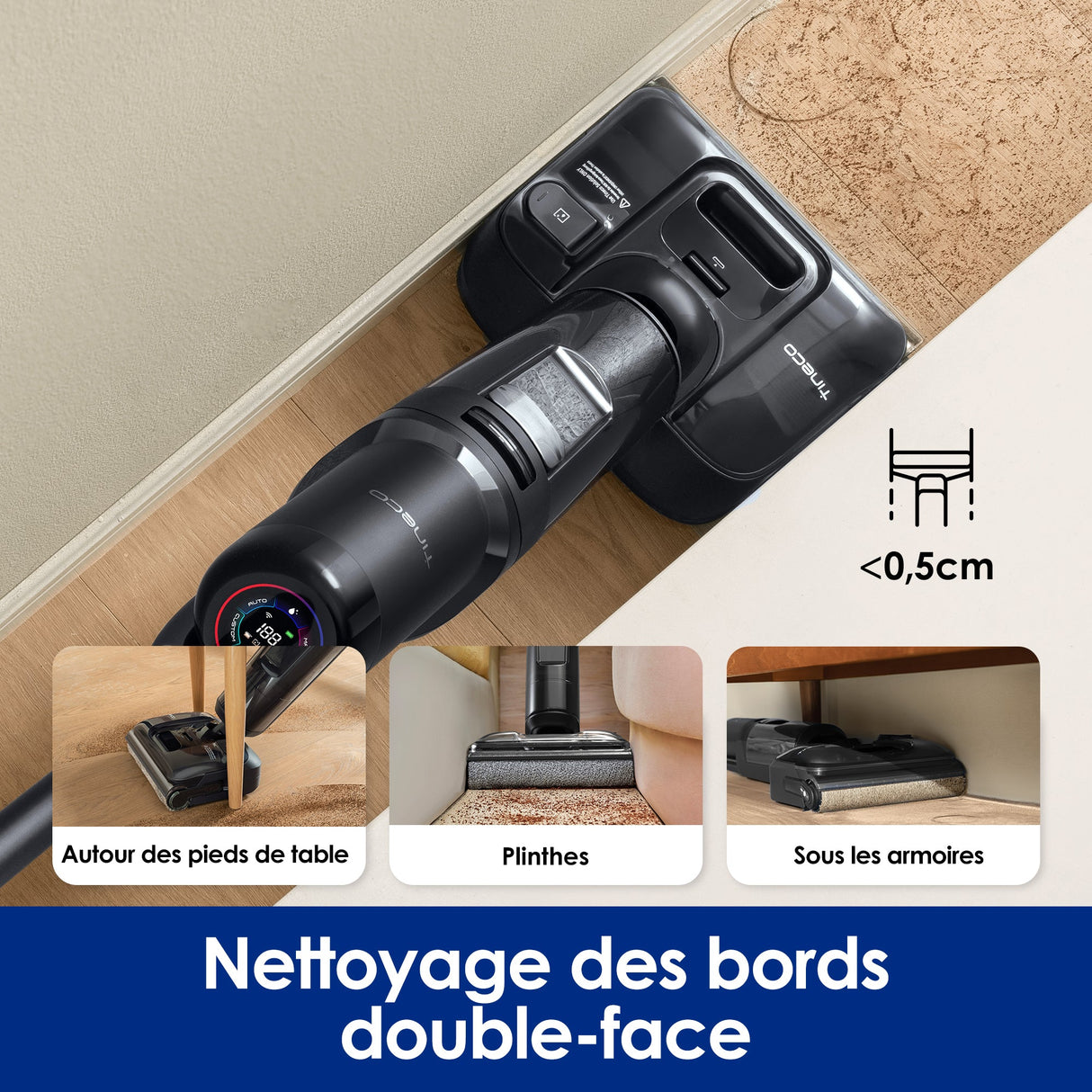 Tineco Floor ONE S7 Stretch Ultra Aspirateur Sec et Humide Sans Fil, Aspirateur Laveur, aspirateur laveur sans fil, aspirateur lavant, aspirateur sans fil,aspirateur balai