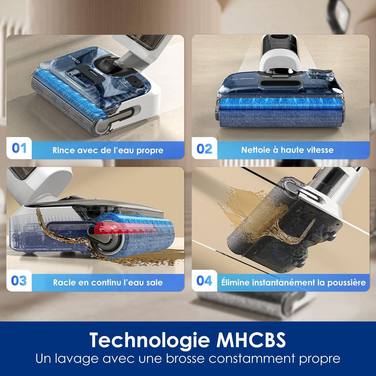 Tineco Floor ONE STRETCH S6 Aspirateur Eau et Poussière Laveur de Sols, aspirateur laveur sans fil, aspirateur lavant, aspirateur sans fil,aspirateur balai