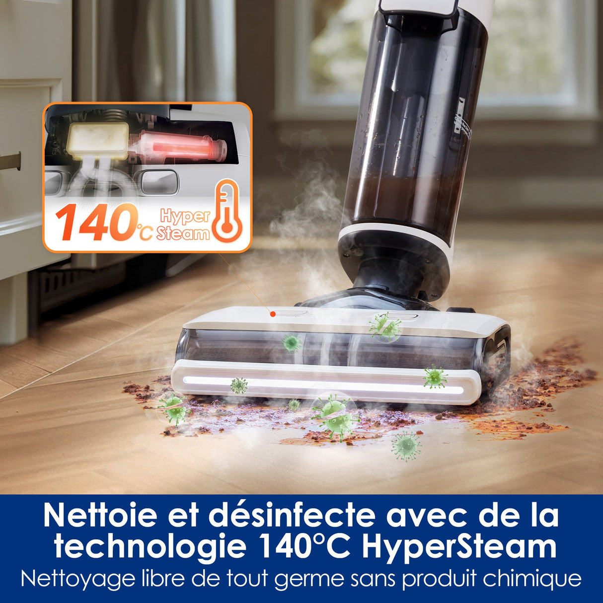 Tineco FLOOR ONE S7 Steam Balai Vapeur Sans-Fil, Aspirateur Laveur, aspirateur laveur sans fil, aspirateur lavant, aspirateur sans fil,aspirateur balai