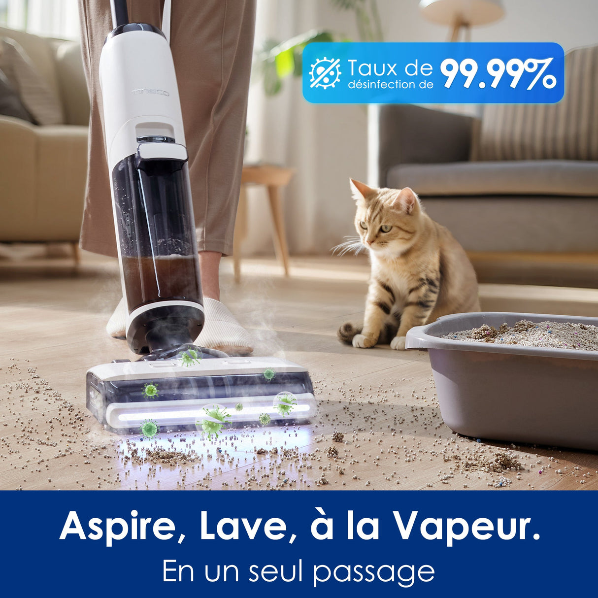 Tineco FLOOR ONE S7 Steam Balai Vapeur Sans-Fil, Aspirateur Laveur, aspirateur laveur sans fil, aspirateur lavant, aspirateur sans fil,aspirateur balai