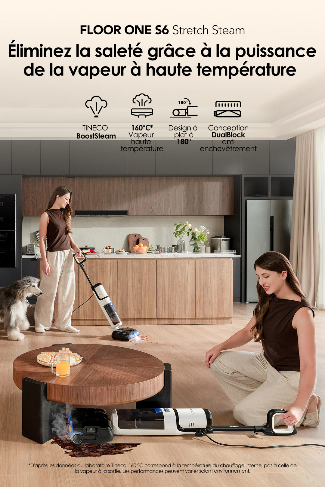 Tineco FLOOR ONE S6 Stretch Steam Aspirateur-laveur avec fil humide et sec tout-en-un, aspirateur, aspirateur laveur, aspirateur balai, meilleur aspirateur laveur, aspirateur eau et poussière, tineco s7 pro, tineco s5
Le Tineco FLOOR ONE S6 Stretch Steam élimine la saleté grâce à sa vapeur haute température (160°C) :
La technologie BoostSteam renforce l’efficacité ;
Son design plat à 180° nettoie facilement sous les meubles ;
La conception DualBlock évite les enchevêtrements de poils.
C’est aussi le 1er marque de nettoyeurs humides/sèches mondial depuis 3 ans — un choix fiable pour les familles (même avec animaux).