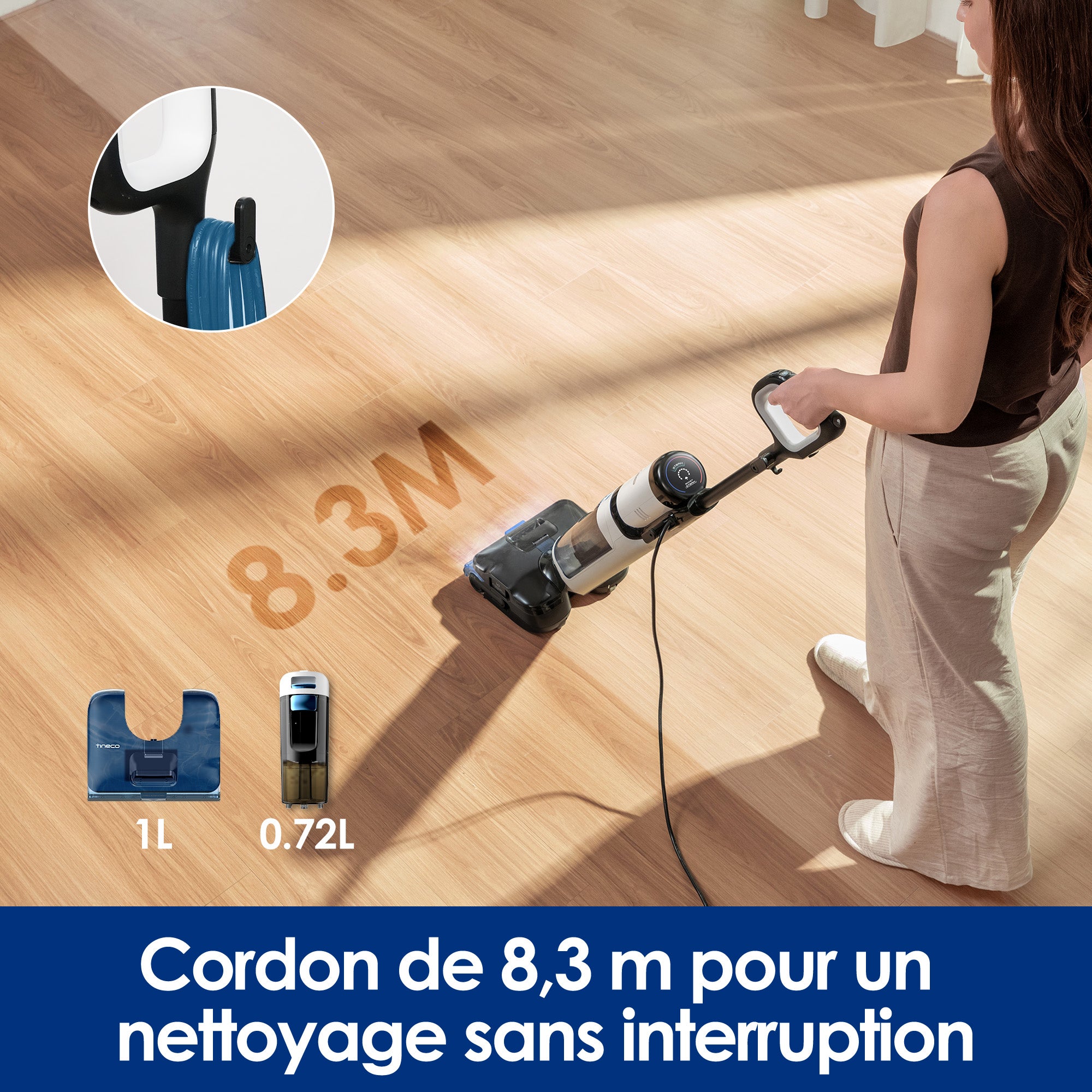 Tineco FLOOR ONE S6 Stretch Steam Aspirateur-laveur avec fil humide et sec tout-en-un, aspirateur, aspirateur laveur, aspirateur balai, meilleur aspirateur laveur, aspirateur eau et poussière, tineco s7 pro, tineco s5
