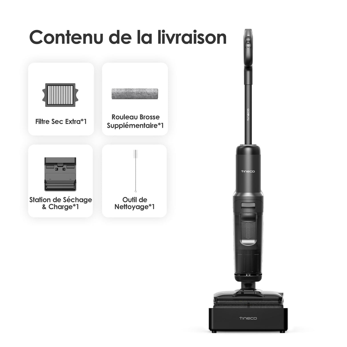 Tineco FLOOR ONE S7 Stretch Steam Aspirateur Balai Vapeur Sans Fil Tout-en-Un - Tineco FR