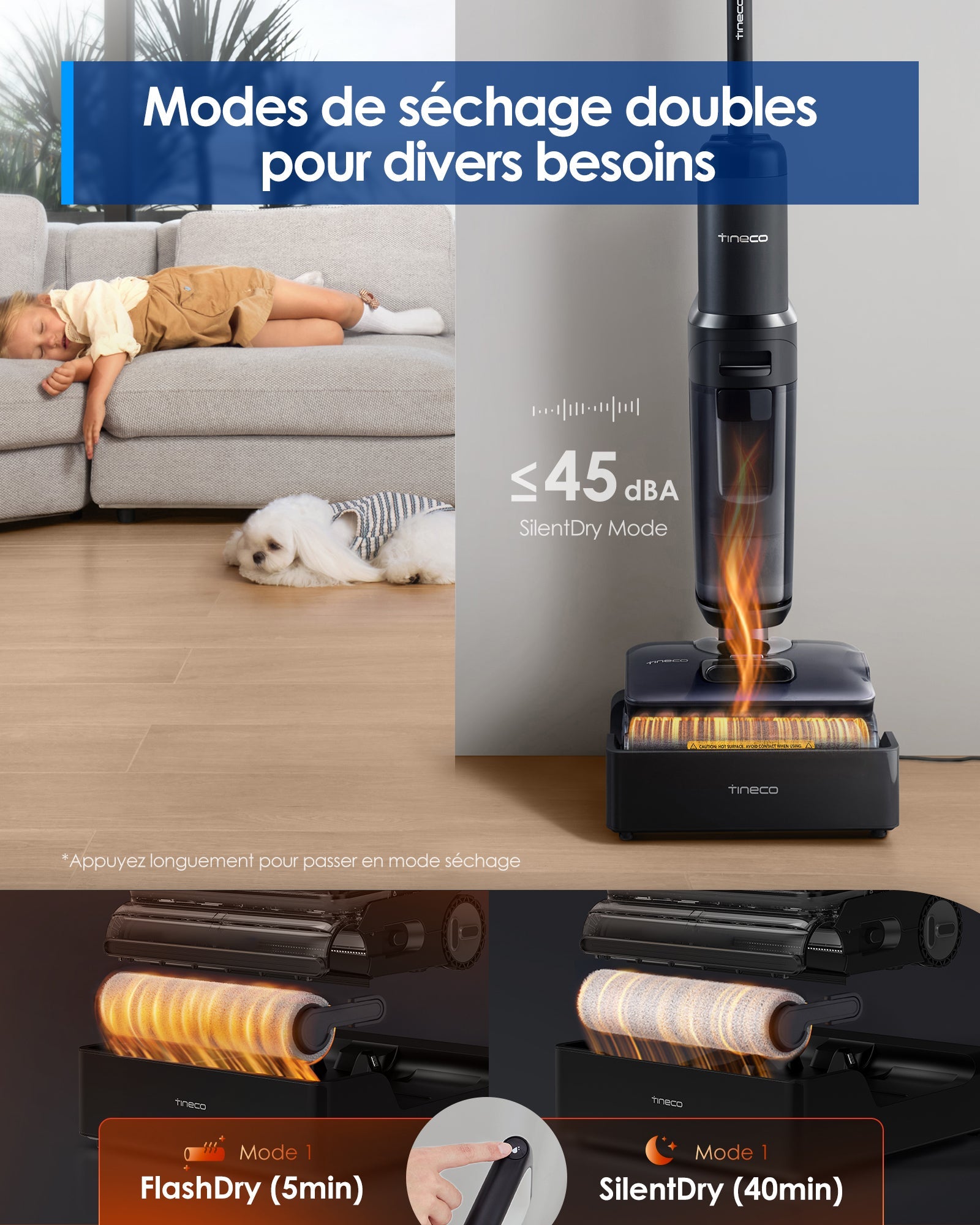 Tineco FLOOR ONE S7 Stretch Steam Aspirateur Balai Vapeur Sans Fil Tout - en - Un - Tineco FR