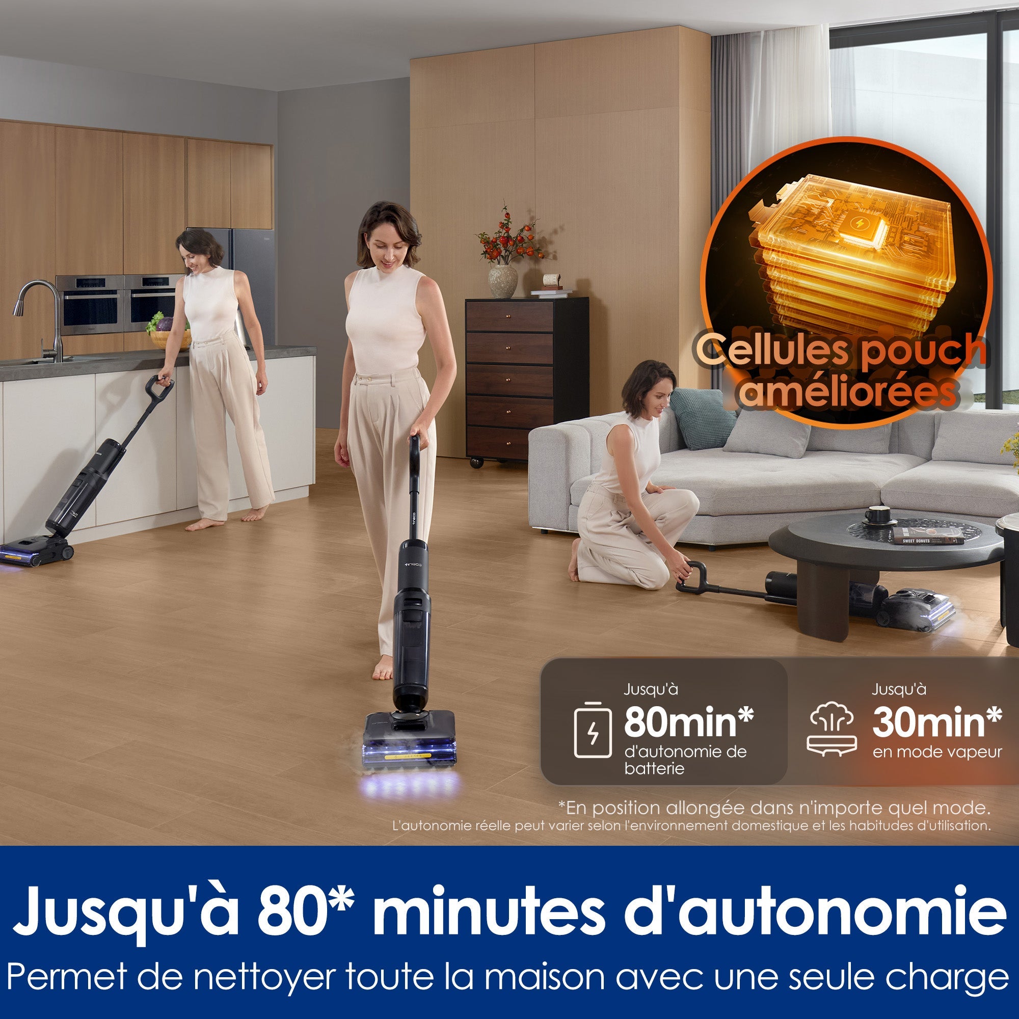 Tineco FLOOR ONE S7 Stretch Steam Aspirateur Balai Vapeur Sans Fil Tout - en - Un - Tineco FR